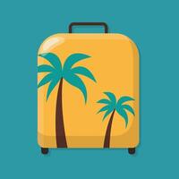 a suitcase with palm trees on it vector