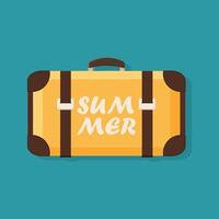 suitcase with the word summer on it vector