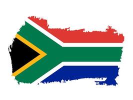 Vivid South African flag design in modern brush art style, symbolizing diversity and unity. vector