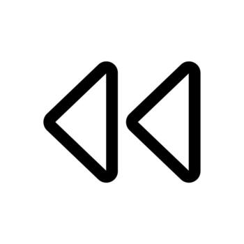 Arrow icon with two directional points, forward and backward symbols, navigation concept, dynamic action and progress icon vector