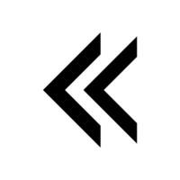 Double arrow icon symbol, left and right directional arrows, navigation or action, movement and progress icon vector