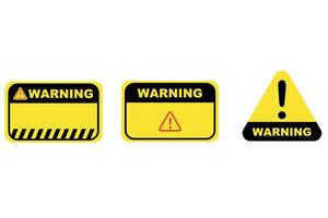 yellow warning signs with exclamation mark in triangle shape, alert caution symbols in icon format vector