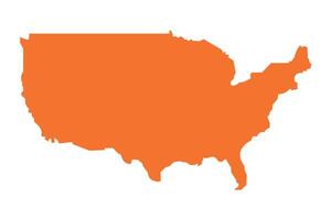 USA Map in orange, perfect representation of the countrys geographical features and location icon vector