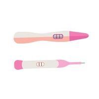Pregnancy test kits in various designs, digital and traditional test devices, health and fertility checking tool icon vector