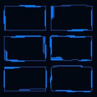Hi tech frame cyberpunk style design element Technology HUD sci-fi design vector