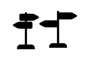 Direction road icon with signpost and arrows, navigation symbol for guidance, travel and wayfinding, route direction icon vector
