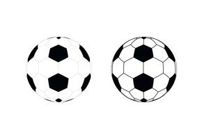 Football ball icon with hexagonal pattern, black and white soccer ball design, sport and game symbol icon vector