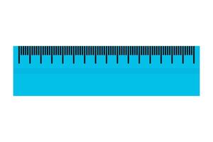 Ruler scale icon, measuring tool with blue background, illustration of a measurement scale for precision, length, or dimension icon vector