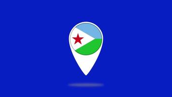 Djibouti flag location marker icon video