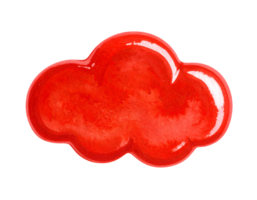 ketchup splash shaped like cartoon cloud in watercolor style on isolated background for creative food design and fun graphic elements png