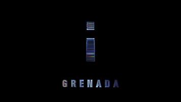 Grenada island shape with 3D holographic effect and glossy look video