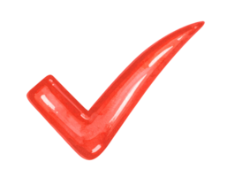 ketchup in checkmark shape red tick symbol in watercolor style isolated on transparent background for approval or food concept png