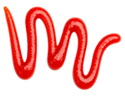 realistic thick ketchup squiggle in zigzag shape with glossy texture and red color on isolated background png