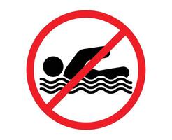 No swimming sign forbidden swimming. no swimming allowed. swimming not allowed. no swimming. no swimming area vector