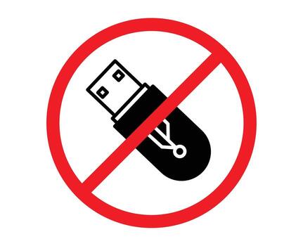 no flash drive are prohibited. no flash drive. no flash drive restriction. no flash drive prohibited. no flash drive sign vector
