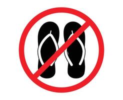 no flipflops sign in red circle. sandals are prohibited. no flipflops. footwear restriction. footwear prohibited vector