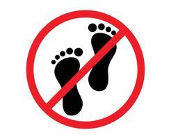 A sign that says please do not step. walk print. footprint sign. no footprints. keep off. do not step vector