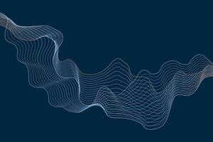 Abstract background with dynamic waves made of colorful dots and lines on a dark backdrop vector