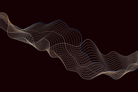 Tech-inspired background with energetic curves of dots and lines vector