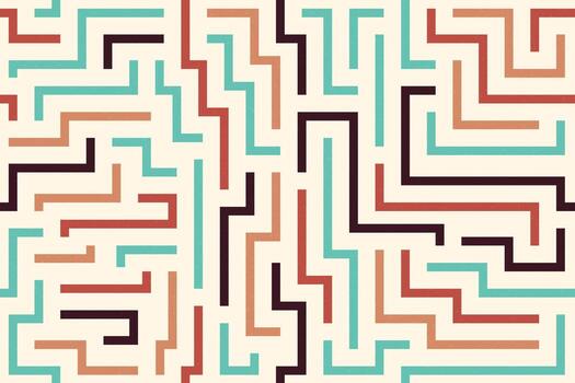 Colorful lines creating a playful maze on an abstract background with geometric flow vector