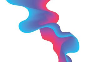 Colorful iridescent fluid shape with gradient transitions on a simple white background vector