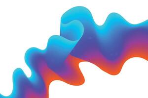 Iridescent wave design with smooth transitions between red blue and purple on a bright white canvas vector