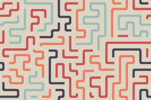 maze line pattern with vibrant curved shapes creating an abstract colorful background vector