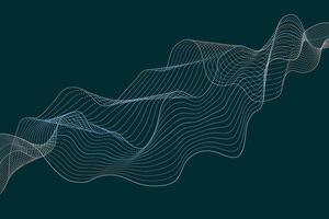 Abstract waves using dotted and lined elements for a flowing tech-style design vector