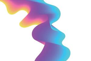 Flowing abstract shape in smooth iridescent gradient tones set against a white background vector