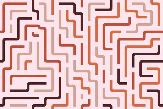 Background set of vibrant maze lines in an abstract pattern with vintage tones and soft texture vector