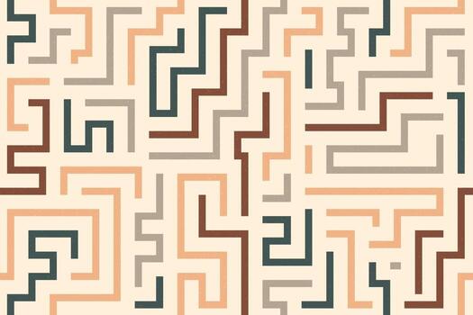 Background design featuring colorful maze lines with a playful retro vibe in abstract layout vector