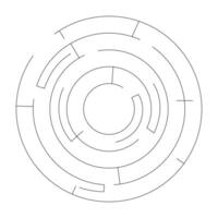 Circular Maze Puzzle With Paths Line Object vector