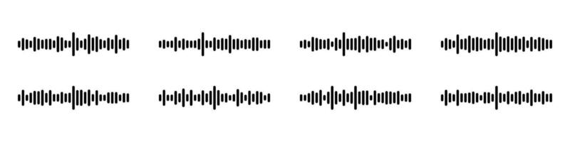 Podcast sound waves set. Waveform pattern for music player, podcast,voise message, music app. Audio wave icon. Equalizer template. vector