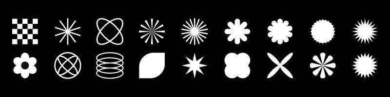 Set,collection geometric shapes.Trendy set with shapes different style. Bauhaus, futuristic, memphis. set of black bauhaus shapes, geometric abstract shapes. vector