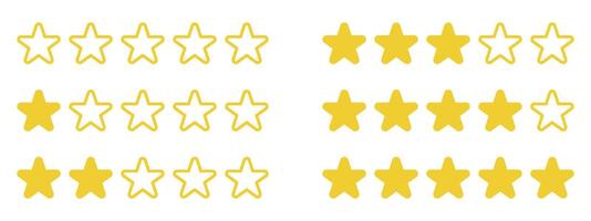 Set rating stars icon badges.Feedback. Level of satisfaction rating. 5 star rating icon. illustration. vector