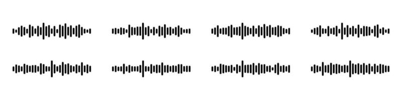 Podcast sound waves set.Waveform pattern for music player, podcast, voise message, music app. Audio wave icon. Equalizer template. vector