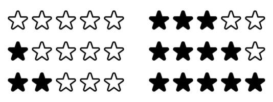 Set rating stars icon badges. Feedback .Level of satisfaction rating. 5 star rating icon. illustration. vector