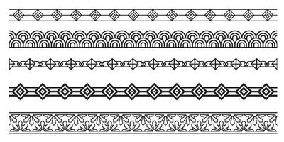 Border style Art Deco ornament seamless set. vector