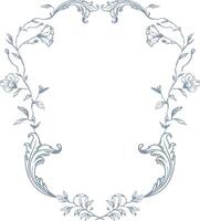 Vintage Ornamental Frame with Elegant Curved Floral Vines vector