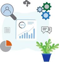 Businesses and Finance Growth mapping illustration with icons, Graphics Elements, Etc. Illustration For swetable wallpaper, brochure, card, social media posts and etc. vector