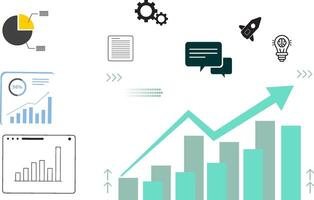 Businesses and Finance Growth mapping illustration with icons, Graphics Elements, Etc. Illustration For swetable wallpaper, brochure, card, social media post, and presentation purposes vector