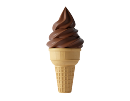 chocolate soft-serve ice cream in classic waffle cone png