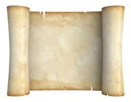 light parchment style ceramic tray shaped like ancient scroll with curled edges, vintage storytelling or historical themed tableware prop, on isolated background png
