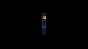Three line menu icon in glossy neon 3D style video