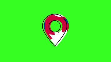 Nepal location marker icon with national flag video