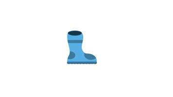 Blue rubber boot illustration on white background video