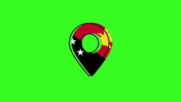 Papua New Guinea flag on map location symbol video