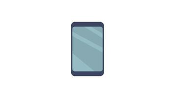 Flat digital tablet with dark frame on white background video