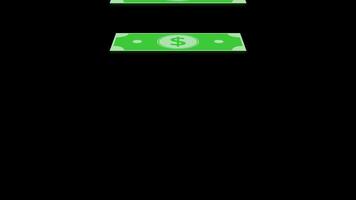 Stack of dollar bills growing into a money pile video