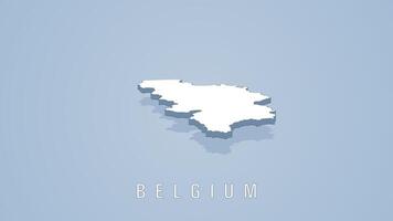 Belgium isometric map with soft color background video